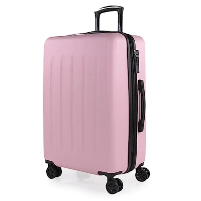 Abbildung von SKPAT Koffer Mittelgroß, Hartschalenkoffer L, &amp; Trolleys, Hartschalenkoffer, Groß für Vielreisende, Rosa
