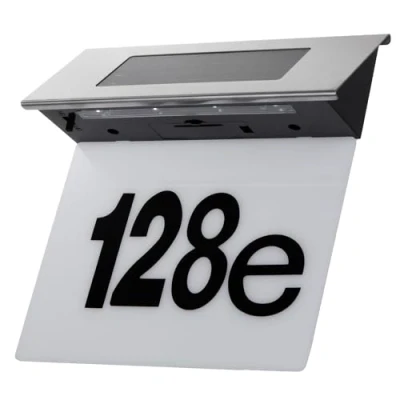 Abbildung von Maclean Hausnummer MCE423, Solar Hausnummernleuchte 17x13cm mit LED Beleuchtung