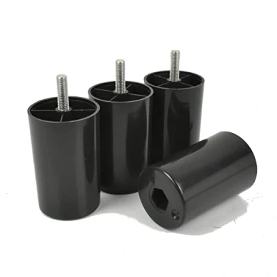 Abbildung von Prima Online woplus 4X Füße aus Kunststoff Beine Möbelgleiterfuß Möbelfüße Möbelbeine Schrank schwarz Plastik Höhe 80mm mit Gewindestift M8x25mm (80mm [4 Stück])