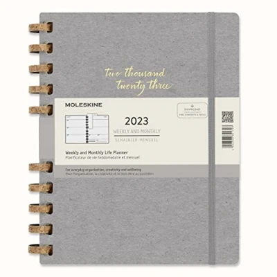 Abbildung von Moleskine Monatsplaner 2022, 2023, 12 Monate Terminplaner, im Festen Einband, Maß XXL 21,6 x 27,9 cm, Remake Smoke