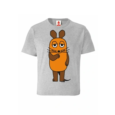 Abbildung von Logoshirt Sendung MIT DER MAUS Tshirt print graumeliert für Kinder, Größe: 140, Grau meliert