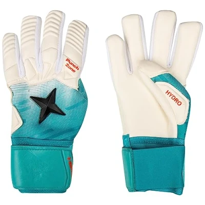 Abbildung von Derbystar Herren Hydro Torwarthandschuhe, 000 Weiss türkis schwarz, 9