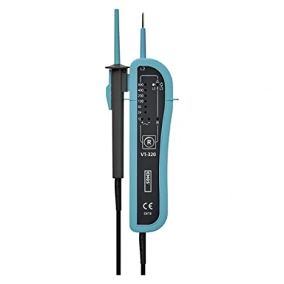 Abbildung von EMOS Spannungsprüfer und Phasentester CAT III 690 V, AC / DC Volttester digitaler Spannungstester 12V 690V, Polaritätsanzeige, Kontinuität, IP54, Blau Schwarz