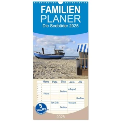 Abbildung von Familienplaner 2025 Die Seebäder mit 5 Spalten (Wandkalender, 21 cm x 45 cm), CALVENDO