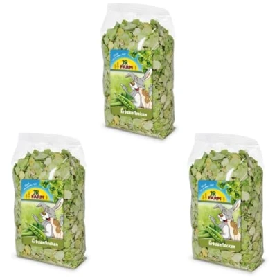 Abbildung von JR FARM Erbsenflocken 3er Pack 3 x 200 g Snack für alle Nager und Zwergkaninchen Schonend vorgegart leicht verdaulich Besonders reich an A C Vitaminen