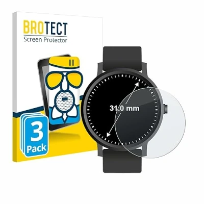 Abbildung von BROTECT Entspiegelungs Schutzglas für Armbanduhren (Kreisrund, ø: 31 mm) (3 Stück) Schutz Folie Panzerfolie Glas Matt [Kratzfest 9H, Anti Reflex]