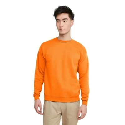 Abbildung von Champion Herren EcoSmart Fleece Baumwollmischung Pullover Crewneck 1er oder 2er Pack wählbar Sweatshirt, Safety Orange 1 Packung, XXX Large