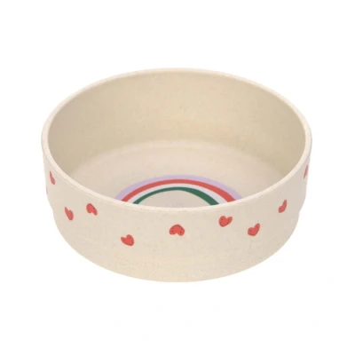 Abbildung von LÄSSIG Kinder Schüssel Schälchen Kindergeschirr ohne Melamin, BPA frei, für Spülmaschine und Mikrowelle/Bowl Happy Rascals Heart lavender
