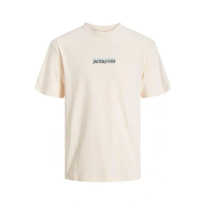 Abbildung von JACK&amp;JONES Herren JORLAFAYETTE EMB Tee SS Crew Neck T Shirt, Buttercream/Detail:JJ, L
