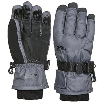 Abbildung von Trespass Ergon II, Black, 13/14, Warme Gepolsterte Wasserdichte Handschuhe für Kinder / Jugendliche Unisex Mädchen und Jungen 10 17 Jahre, 13 14 Schwarz