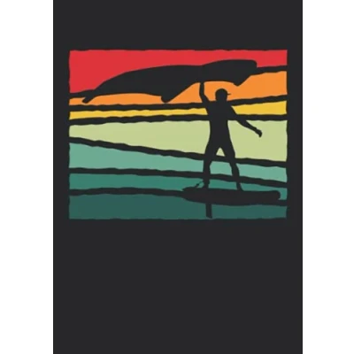 Abbildung von Notizbuch A5 kariert mit Softcover Design: Vintage Wing Foil Surf Geschenk Wingfoiler Wingsurfer: 120 karierte DIN Seiten