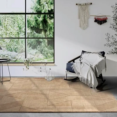 Abbildung von Villeroy &amp; Boch Wollteppich &quot;Ursule&quot;, rechteckig, Handgewebt, Wolle, Natur, Wohnzimmer, Geometrie, Boho, Design