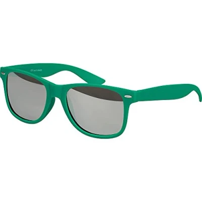 Abbildung von Balinco Sonnenbrille UV400 CAT 3 CE Rubber mit Federscharnier für Damen &amp; Herren (dunkelgrün silber verspiegelt)