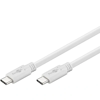 Abbildung von Goobay 67194 USB C Kabel 1m 3.2 Gen. 1 / 60W Handykabel auf Ladekabel 5 Gbits SuperSpeed Type Handy Samsung Xiaomi Sony Weiß Meter