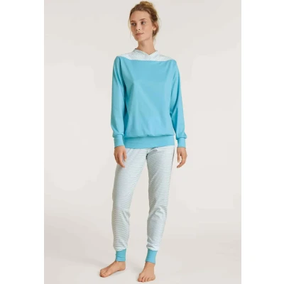 Abbildung von Calida BÜNDCHEN SET Nachtwäsche Set, Damen, Größe: Large, Blue topaz