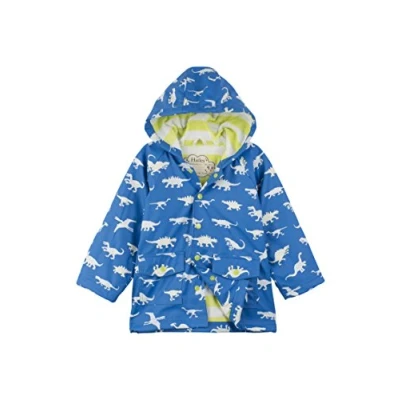 Abbildung von Hatley Jungen Printed Rain Jacket Regenmantel, Blau (Dinosaur Menagerie), 12 Jahre