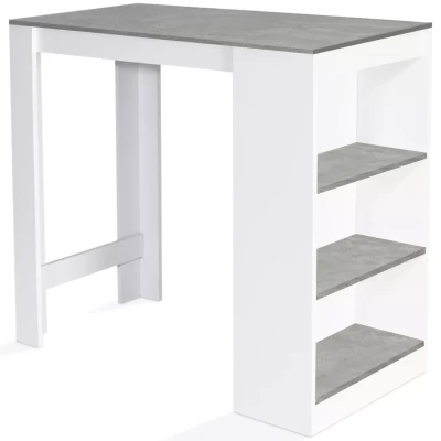 Abbildung von IDMarket Barth Bartisch für 2 bis 4 Personen, Holz, weiß, Platte in Betonoptik
