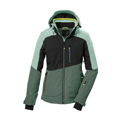 Abbildung von killtec Damen Skijacke/Funktionsjacke mit abzippbarer Kapuze, Schneefang und Unterarmventilation KSW 37 WMN SKI JCKT, hell stahlmint, 38, 41971 000