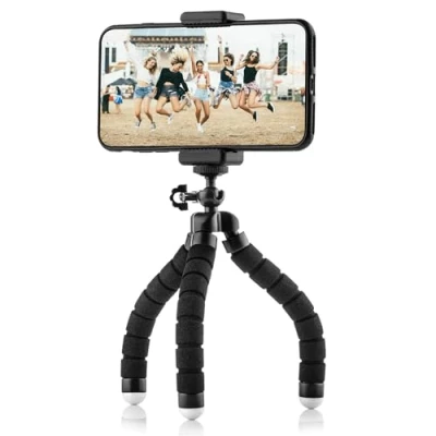 Abbildung von MOJOGEAR Mini Flexibele Handy Stativ Octopus Reisestativ mit Smartphone Halter für iPhone, Android Phone and GoPro