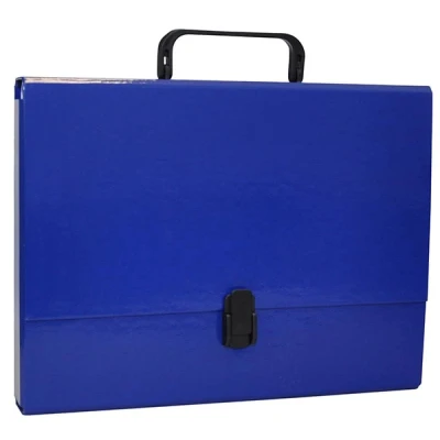Abbildung von OFFICE PRODUCTS 21187811 03 Sammelbox PP Kunststoff mit Griff und Verschluss, A4, 5 cm, dunkelblau