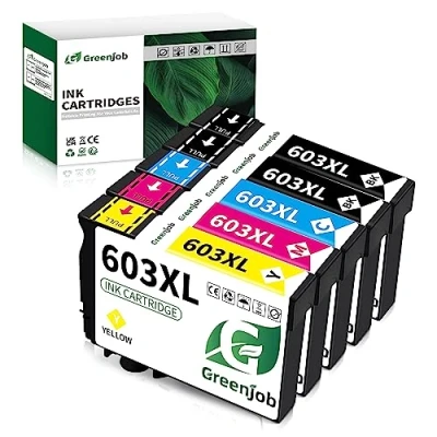 Abbildung von Greenjob 603XL Druckerpatronen für Epson 603 Tintenpatronen Kompatibel mit Expression Home XP 2100 2105 3100 3105 4100 4155 Workforce WF 2810 2830 2835 2850 (5er Pack)