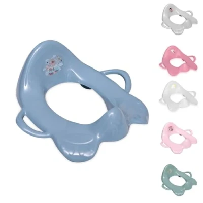 Abbildung von Lorelli Toilettenaufsatz Toilettensitz mit Griffe Spritzschutz ergonomische Form, Farben:dunkelblau