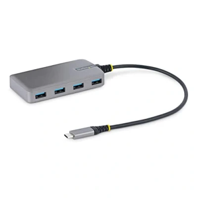 Abbildung von StarTech.com 4 Port USB C Hub auf 4X A 5Gbit/s mit Optionalem Zusatzstromanschluss Verteiler Desktop USB3.0 30cm Kabel Mini (5G4AB HUB)