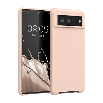 Abbildung von kwmobile Hülle kompatibel mit Google Pixel 6 Silikon Handy Case Handyhülle weiche Oberfläche kabelloses Laden Coconut Swirl