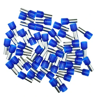Abbildung von Aderendhülsen 16mm² blau, isoliert, 50 Stück
