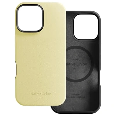 Abbildung von Native Union Active Case MagSafe kompatibel mit MagnetenRobustes DesignRecycelte MaterialienFallschutz bis 10 ft/3 m für iPhone 16 Pro Max (Zitronengelb)