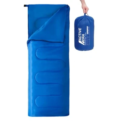 Abbildung von Active Era Deckenschlafsack Sleeping Bag, 3C bis 15C Sommer, Frühling, Herbst Leichter Schlafsack Outdoor und Indoor Blau