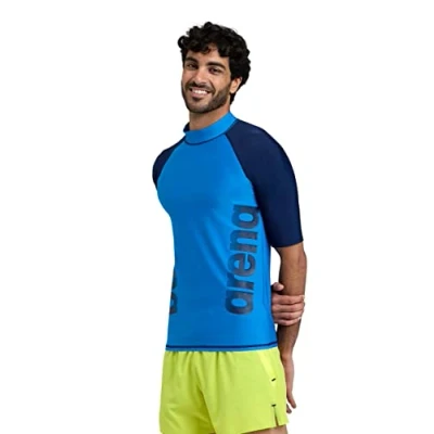Abbildung von Arena Herren Men&#039;s Vest S/S Graphic Rash Guard Shirt, Deep Teal soft Green, S EU