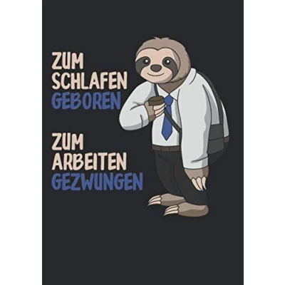 Abbildung von Notizbuch A4 kariert mit Softcover Design: Lustiger Büro Kollege Geschenk Spruch Faultier Relax Faul: 120 karierte DIN Seiten