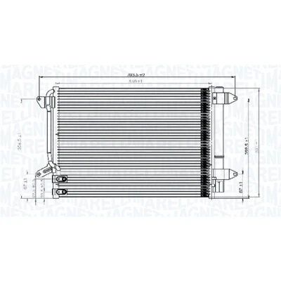 Abbildung von MAGNETI MARELLI 350203845000 Klimakondensator mit Trockner 560x398x16 398 560 16 VOLKSWAGEN: Beetle Schrägheck, Jetta 4