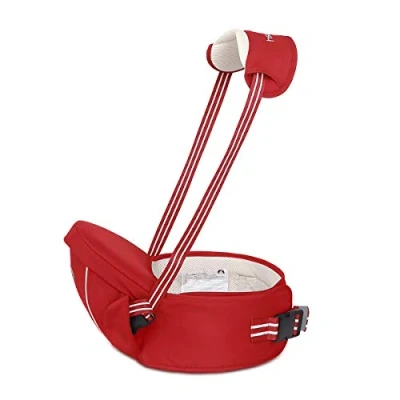 Abbildung von SONARIN Multifunktionaler Hipseat Baby Carrier Babytrage,Freie Größe,Kleinkind Hüft Sitzträger,Vorderer Träger Gurt,4 tragende Positionen(Rot)