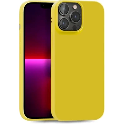 Abbildung von MyGadget Hülle kompatibel mit iPhone 13 Pro Max robuste Handyhülle TPU Case Slim Silikonhülle Back Cover Kratzfest Schutzhülle matt Gelb
