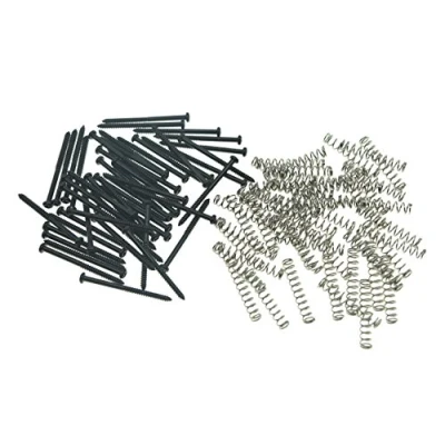 Abbildung von Kaish Schrauben und Federn, geeignet zur Befestigung von Tonabnehmern bei Bassgitarren 50x Screws and Springs Schwarz