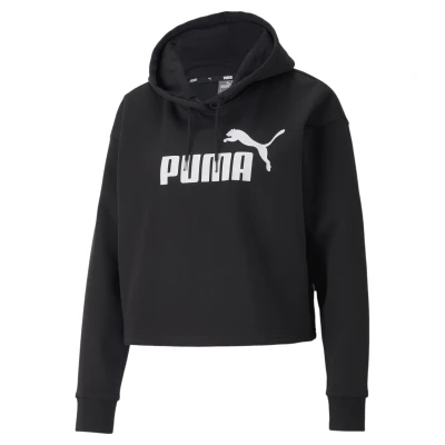 Abbildung von Puma Essentials Cropped LOGO Kapuzenpullover, Damen, Größe: XL, Black