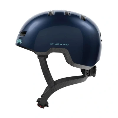 Abbildung von ABUS Kinderhelm Skurb Kid robuster Fahrradhelm im Skater Look mit Platz für einen Zopf und vielfältigen Designs Mädchen Jungen Blau, Größe S