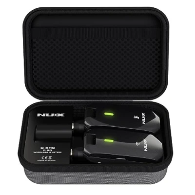 Abbildung von NUX C 5RC 5,8 GHz Wireless Guitar System für aktive oder passive Pickup Gitarre, Ladekoffer enthalten, UHF Gitarre Transmitter Receiver Low Interference Auto Match