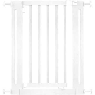 Abbildung von Safetots Naturholz Elegance Treppenschutzgitter, Weiß, 63cm 71cm, Druckmontage Sicherheitsgitter, Treppenschutzgitter für Treppen, Flure und Türen, Einfache Installation