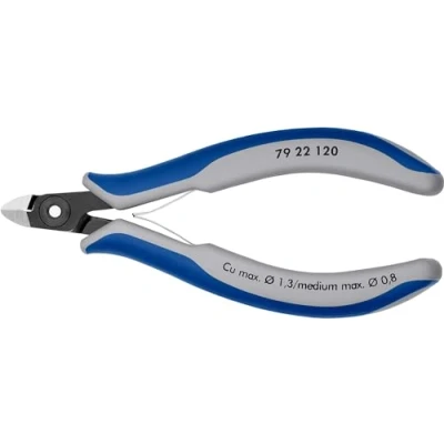 Abbildung von KNIPEX Präzisions Elektronik Seitenschneider mit Mehrkomponenten Hüllen brüniert 120 mm 79 22