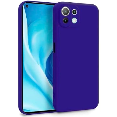 Abbildung von MyGadget Hülle für Xiaomi Mi 11 Lite 5G Zweilagige Handyhülle mit Kameraschutz Cover Innenfutter &amp; Silikon außen Dunkel Lila