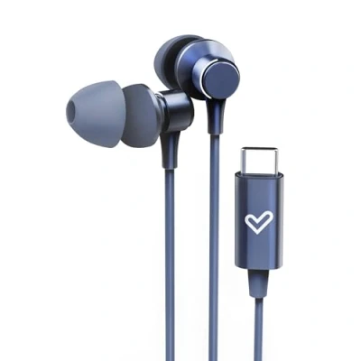 Abbildung von Energy Sistem Metallized Type C In Ear Kopfhörer (Typ Anschluss, Mikrofon, Lautstärkeregler, Aluminium, recycelter Kunststoff), Blau