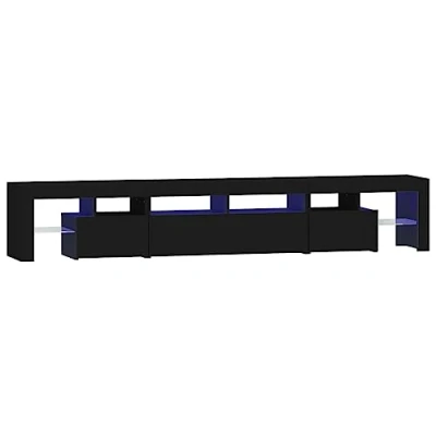 Abbildung von vidaXL TV Schrank mit LED Leuchten Lowboard Möbel Tisch Board Sideboard Fernsehschrank Fernsehtisch HiFi Schwarz 230x36,5x40cm