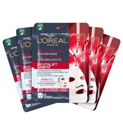 Abbildung von L&#039;ORÉAL PARIS Gesichtsmaske Set: 5x Revitalift Laser Tuchmasken