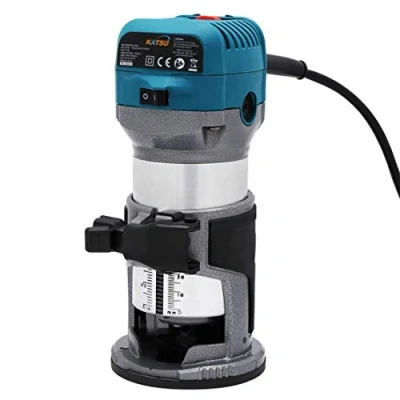 Abbildung von KATSU Electric Hand Holz Oberfräse Kantenfräse 220V 710W + 3 Spannzangen 6mm, 8mm und 10mm