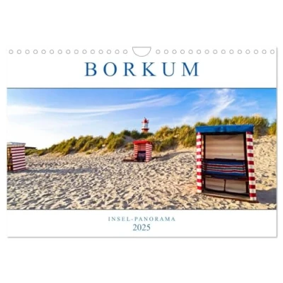 Abbildung von Borkum Inselpanorama (Wandkalender 2025 DIN A4 quer), CALVENDO Monatskalender