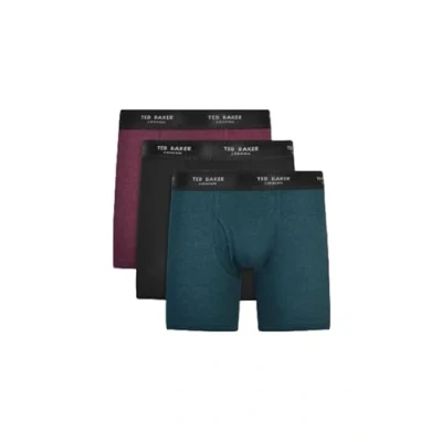Abbildung von Ted Baker Herren Boxershorts, Baumwolle, 3er Pack Retroshorts, Port Royale/Schwarz/Botanical Garden, XL