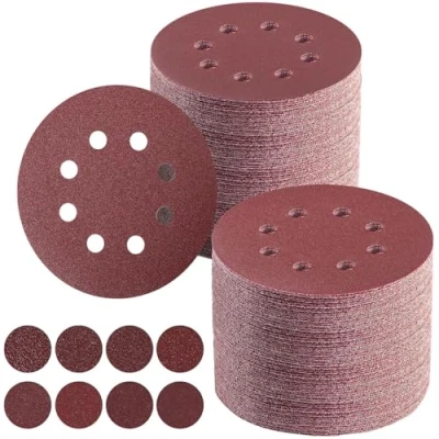 Abbildung von 100 Stück Schleifpapier 125mm Klett, Schleifscheiben 5 in 8 Loch, P40/P60/P80/P120/P180/P240/P320/P400, Wandschleifer für Holz, Metall, Kunststoff, Zubehör Elektrowerkzeuge